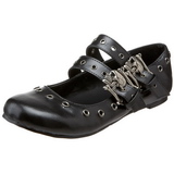 Zwart DAISY-03 gothic ballerina platte schoenen