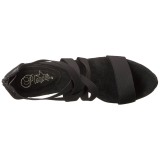 Zwart Elastisch 18 cm ADORE-769 Plateau Sandalen met Hoge Hak