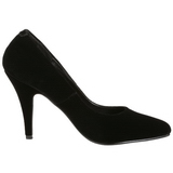 Zwart Fluweel 10 cm VANITY-420 pleaser pumps met puntneus