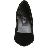 Zwart Fluweel 10 cm VANITY-420 pleaser pumps met puntneus