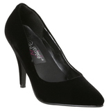 Zwart Fluweel 10 cm VANITY-420 pleaser pumps met puntneus