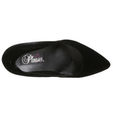 Zwart Fluweel 10 cm VANITY-420 pleaser pumps met puntneus