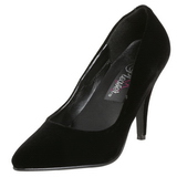 Zwart Fluweel 10 cm VANITY-420 pleaser pumps met puntneus