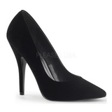 Zwart Fluweel 13 cm SEDUCE-420 Hoge Hakken Pumps voor Heren