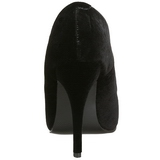 Zwart Fluweel 13 cm SEDUCE-420 pleaser pumps met puntneus