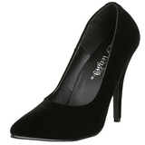 Zwart Fluweel 13 cm SEDUCE-420 pleaser pumps met puntneus