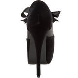 Zwart Fluweel 14,5 cm Burlesque TEEZE-16 damesschoenen met hoge hak