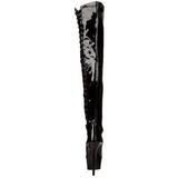 Zwart Gelakt 15 cm DELIGHT-3050 overknee laarzen met plateauzool