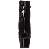 Zwart Gelakt 18 cm Pleaser ADORE-1018 Plateau Enkellaarzen