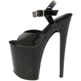 Zwart Gelakt 20 cm Pleaser XTREME-809 High Heels Plateau