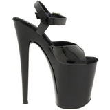 Zwart Gelakt 20 cm Pleaser XTREME-809 High Heels Plateau