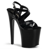 Zwart Gelakt 20 cm Pleaser XTREME-872 High Heels Plateau