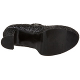 Zwart Glitter 11 cm MARYJANE-50G Plateau Pumps Mary Jane