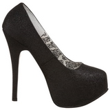 Zwart Glitter 14,5 cm Burlesque TEEZE-31G Platform Pumps Schoenen