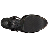 Zwart Glitter 20 cm FLAMINGO-809MG Platform Schoenen met Hoge Hakken