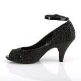 Zwart Glitter 7,5 cm BELLE-381G pumps voor mannen