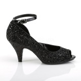 Zwart Glitter 7,5 cm BELLE-381G pumps voor mannen
