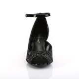 Zwart Glitter 7,5 cm BELLE-381G pumps voor mannen