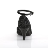 Zwart Glitter 7,5 cm BELLE-381G pumps voor mannen
