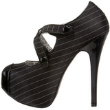 Zwart Krijtstreep 14,5 cm Burlesque TEEZE-23 damesschoenen met hoge hak