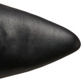 Zwart Kunstleer 10 cm CLASSIQUE-3011 Over de Knielaarzen Hoge Hak
