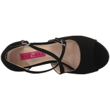 Zwart Kunstleer 10 cm DREAM-412 grote maten sandalen dames