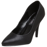 Zwart Kunstleer 10 cm VANITY-420 pleaser pumps met puntneus