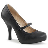 Zwart Kunstleer 11,5 cm PINUP-01 grote maten pumps schoenen