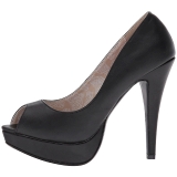 Zwart Kunstleer 13,5 cm CHLOE-01 grote maten pumps schoenen