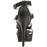 Zwart Kunstleer 14,5 cm Burlesque TEEZE-42W mannen high heels voor brede voeten