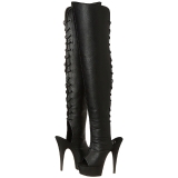Zwart Kunstleer 15 cm DELIGHT-3019 overknee laarzen met plateauzool