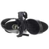 Zwart Kunstleer 15 cm DELIGHT-600-14 pleaser sandalen met plateau