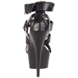 Zwart Kunstleer 15 cm DELIGHT-658 pleaser schoenen met hoge hakken