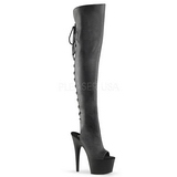 Zwart Kunstleer 18 cm ADORE-3019 overknee laarzen met hoge hakken