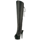 Zwart Kunstleer 18 cm ADORE-3019 overknee laarzen met hoge hakken