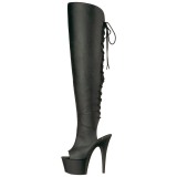 Zwart Kunstleer 18 cm ADORE-3019 overknee laarzen met hoge hakken