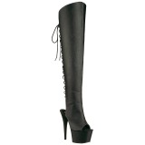 Zwart Kunstleer 18 cm ADORE-3019 overknee laarzen met hoge hakken