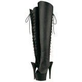 Zwart Kunstleer 18 cm ADORE-3019 overknee laarzen met hoge hakken