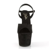 Zwart Kunstleer 18 cm ADORE-709FS sandalen met naaldhak