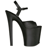 Zwart Kunstleer 20 cm Pleaser XTREME-809 High Heels Plateau