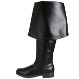Zwart Kunstleer 4 cm MAVERICK-2045 Overknee Laarzen voor Heren