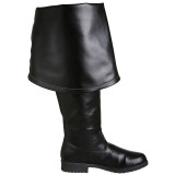 Zwart Kunstleer 4 cm MAVERICK-2045 Overknee Laarzen voor Heren