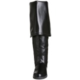 Zwart Kunstleer 4 cm MAVERICK-2045 Overknee Laarzen voor Heren