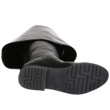 Zwart Kunstleer 4 cm MAVERICK-2045 Overknee Laarzen voor Heren