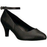 Zwart Kunstleer 8 cm DIVINE-431W Pumps Hoge Hakken voor Mannen