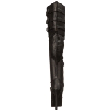 Zwart Kunstleer Wijde schacht 13 cm CHLOE-308 brede schacht overknee laarzen