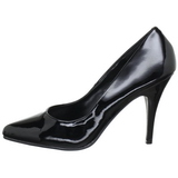 Zwart Lak 10 cm VANITY-420 pleaser pumps met puntneus