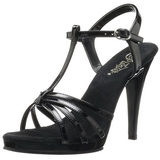 Zwart Lak 12 cm FLAIR-420 Dames Sandalen met Hak