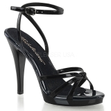 Zwart Lak 12 cm FLAIR-436 Dames Sandalen met Hak