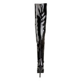 Zwart Lak 13,5 cm INDULGE-3000 Overknee Laarzen voor Heren